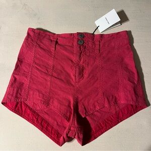 Isabel Marant linen blend hot pink shorts